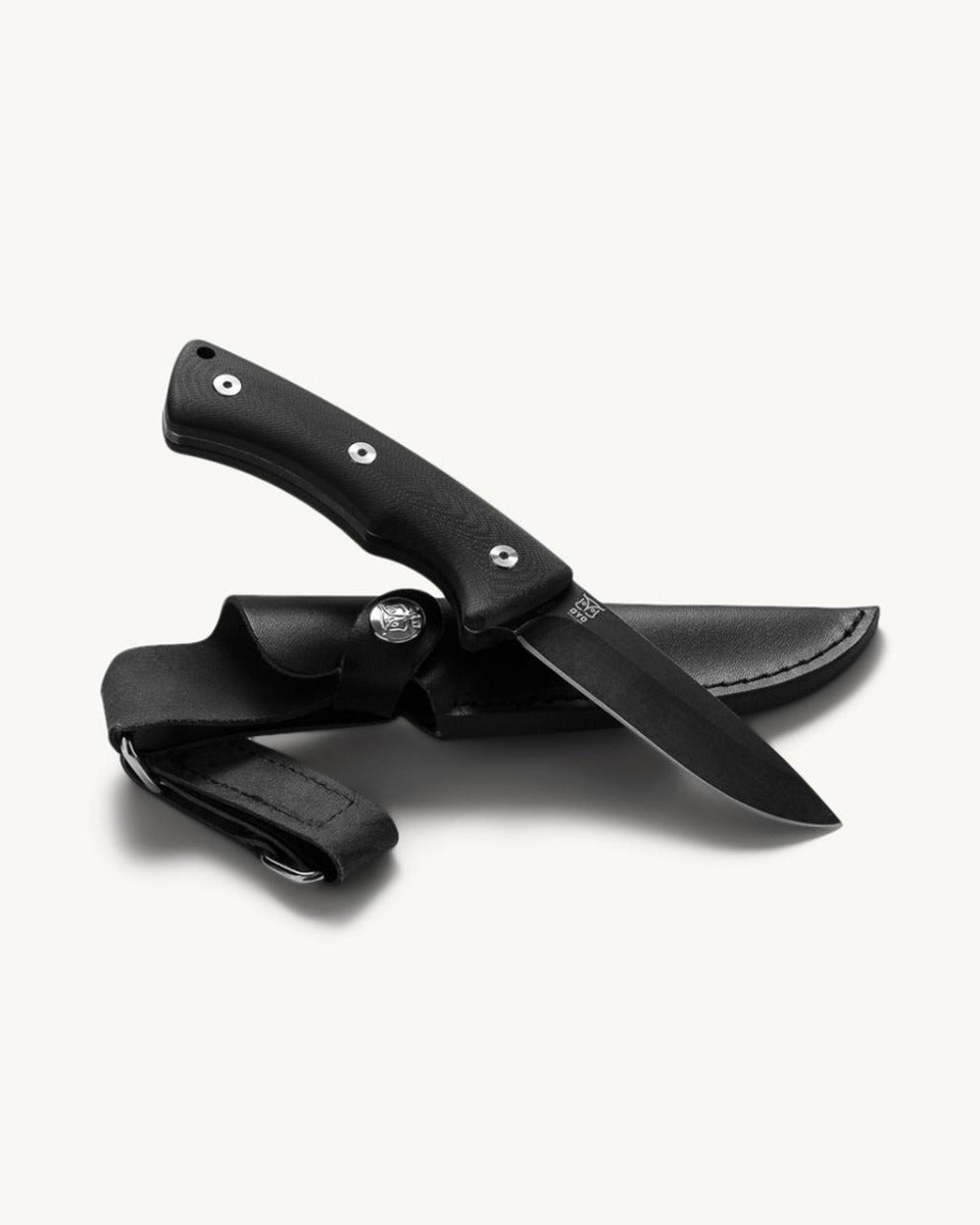 FALKETIND KNIFE W/ LEATHER SHEATH BLACK