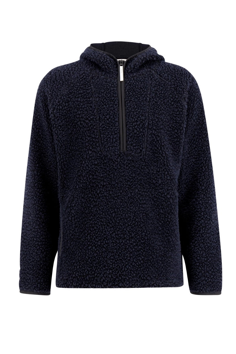 RE ORBIT HOODED HALF ZIP WOOL PILE