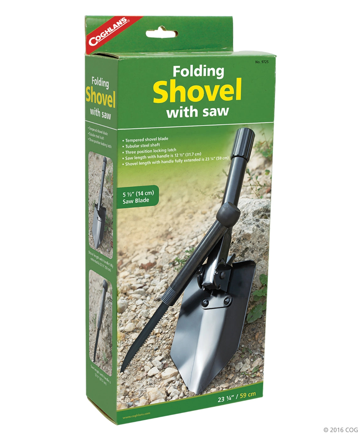 FOLDING SHOVEL WITH SAW