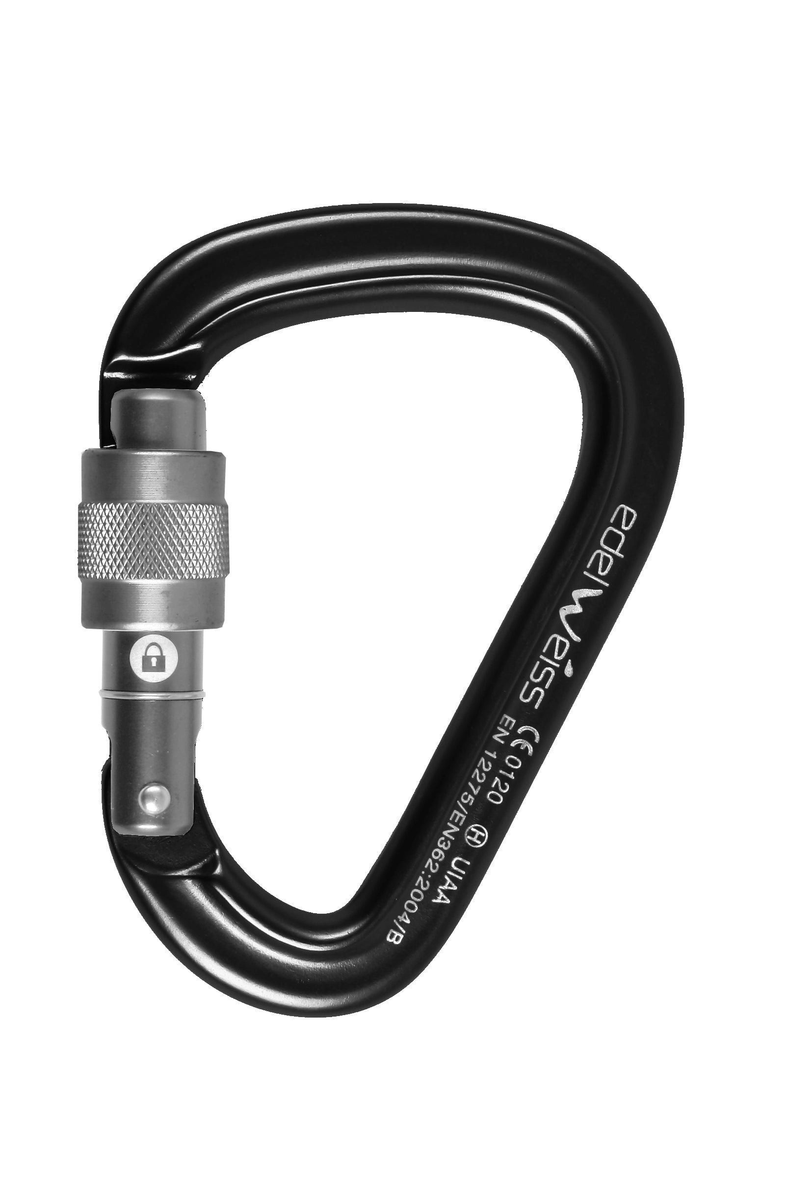 CARABINER LINK SMALL HMS SCREW GATE COL BLACK